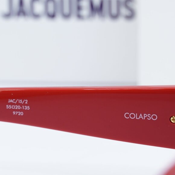 Jacquemus COLAPSO JAC/15 C2 Geometric Sunglasses - Red/Grey - Picture 9 of 11
